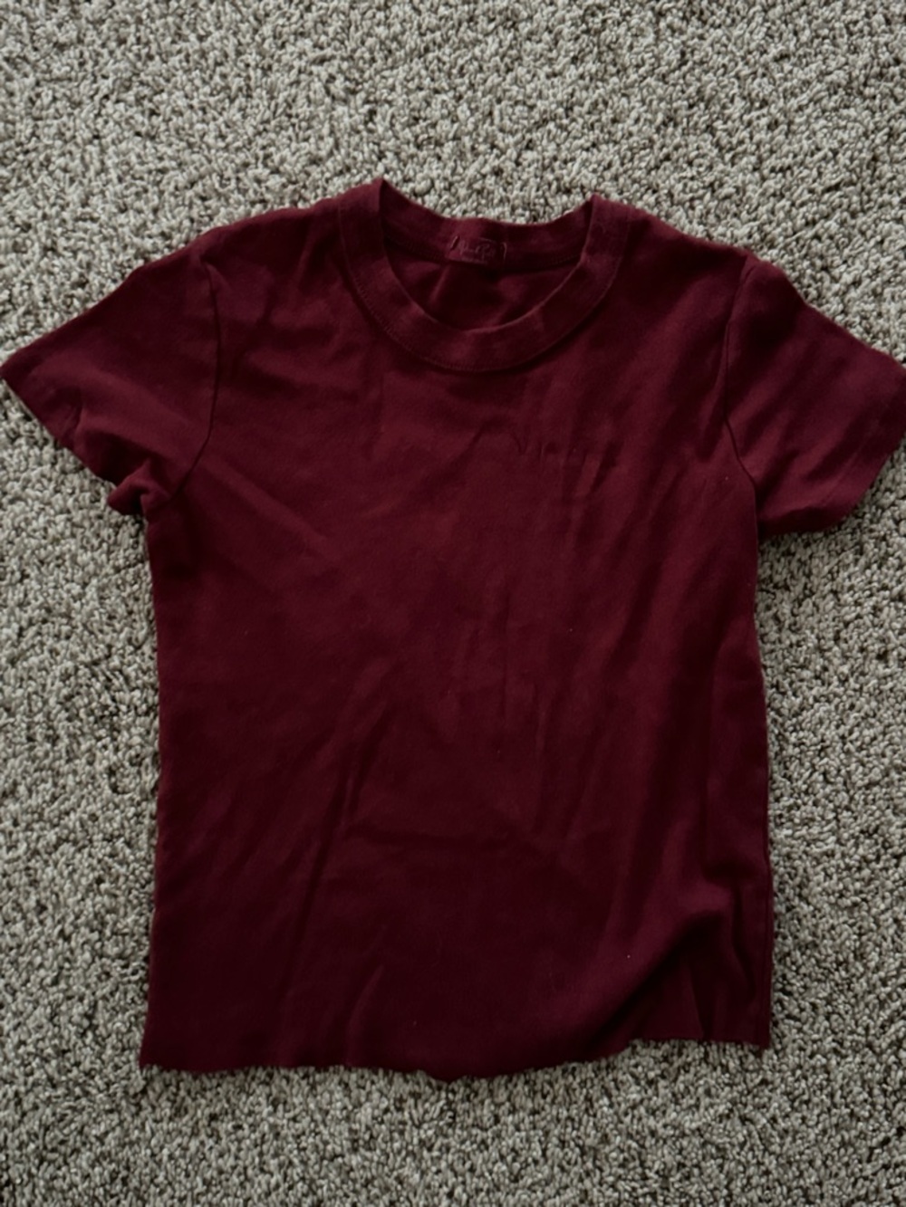 Brandy Melville Basic Burgundy Short Sleeve Tee